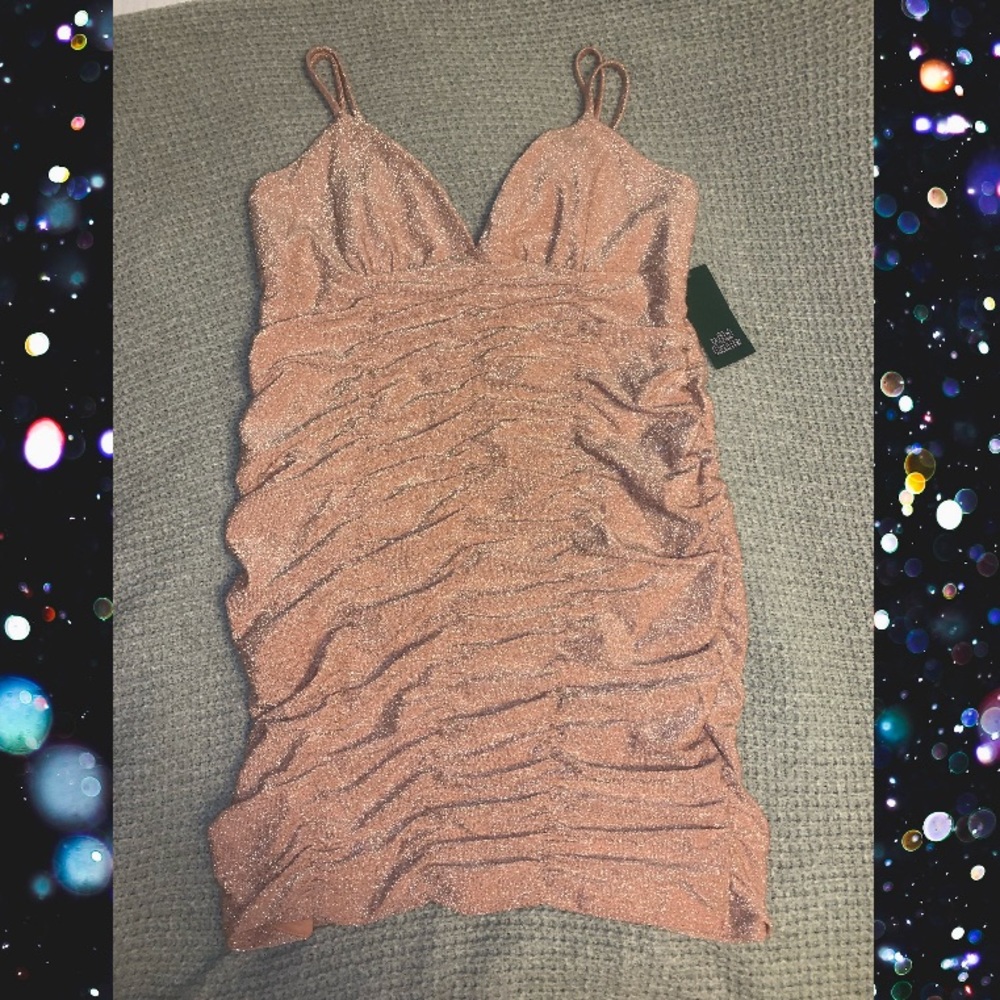 wild fable pink sparkly fitted dress size large